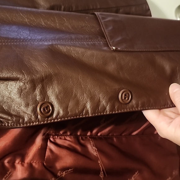SZ 6 ETIENNE AIGNER LEATHER JACKET, BROWN. GREAT SHAPE - Picture 8 of 15